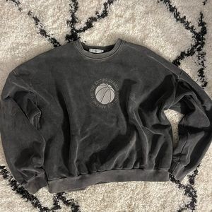 Adika Grey Oversized Crewneck Sweatshirt